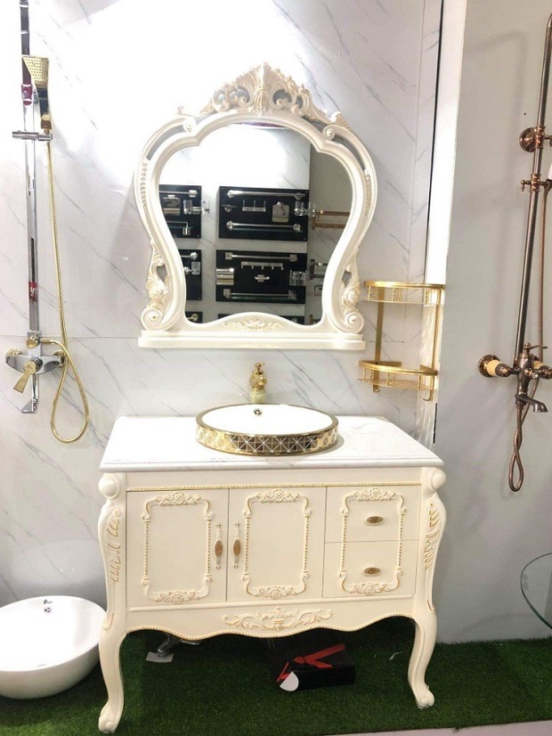 Mẫu tủ chậu lavabo tân cổ điển đẹp